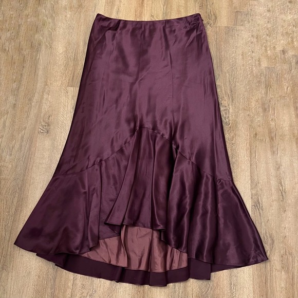 Lauren Ralph Lauren Dresses & Skirts - Lauren Ralph Lauren Plum Purple 100% Silk High-Low Mermaid Midi Skirt Size 8
